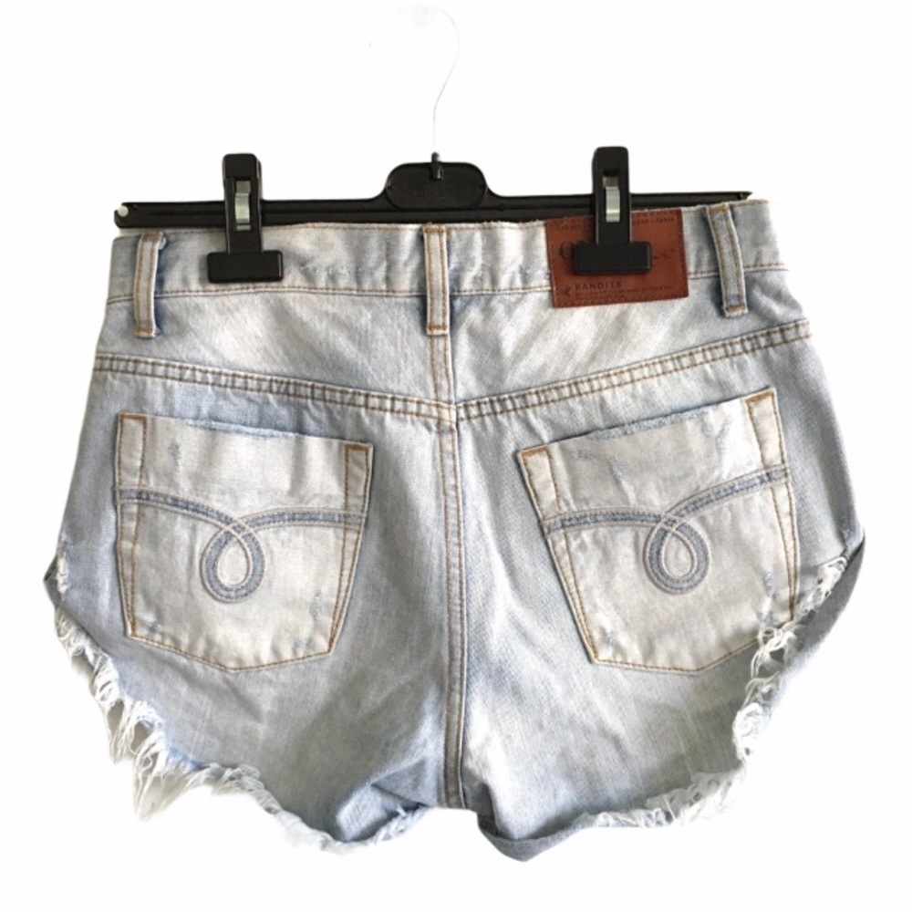 ONE TEASPOON Bandits Denim Shorts Light Blue 25